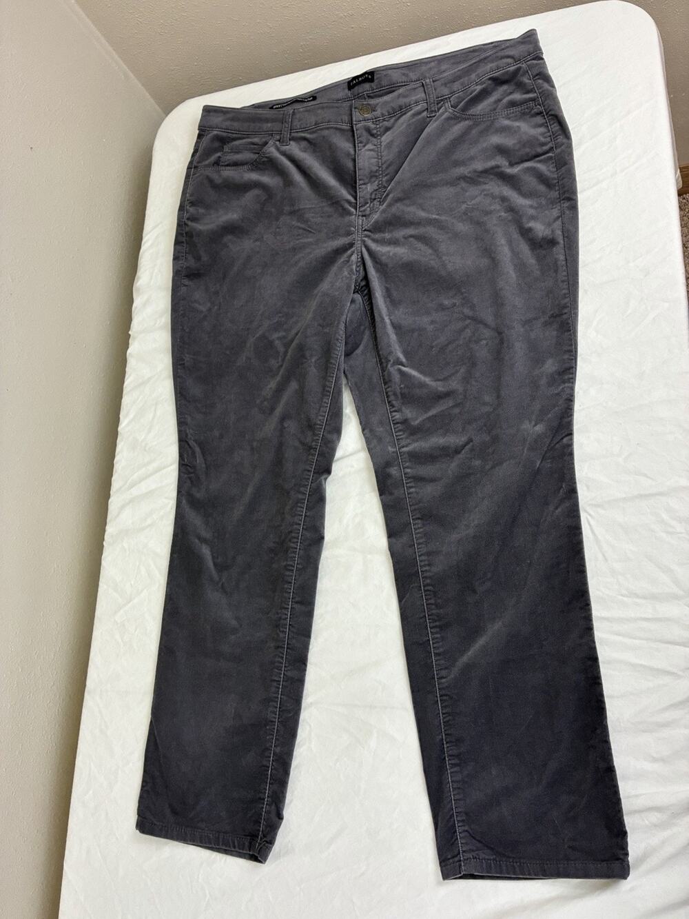 Talbots Velveteen Straight Leg Pants Gray Size 18WP